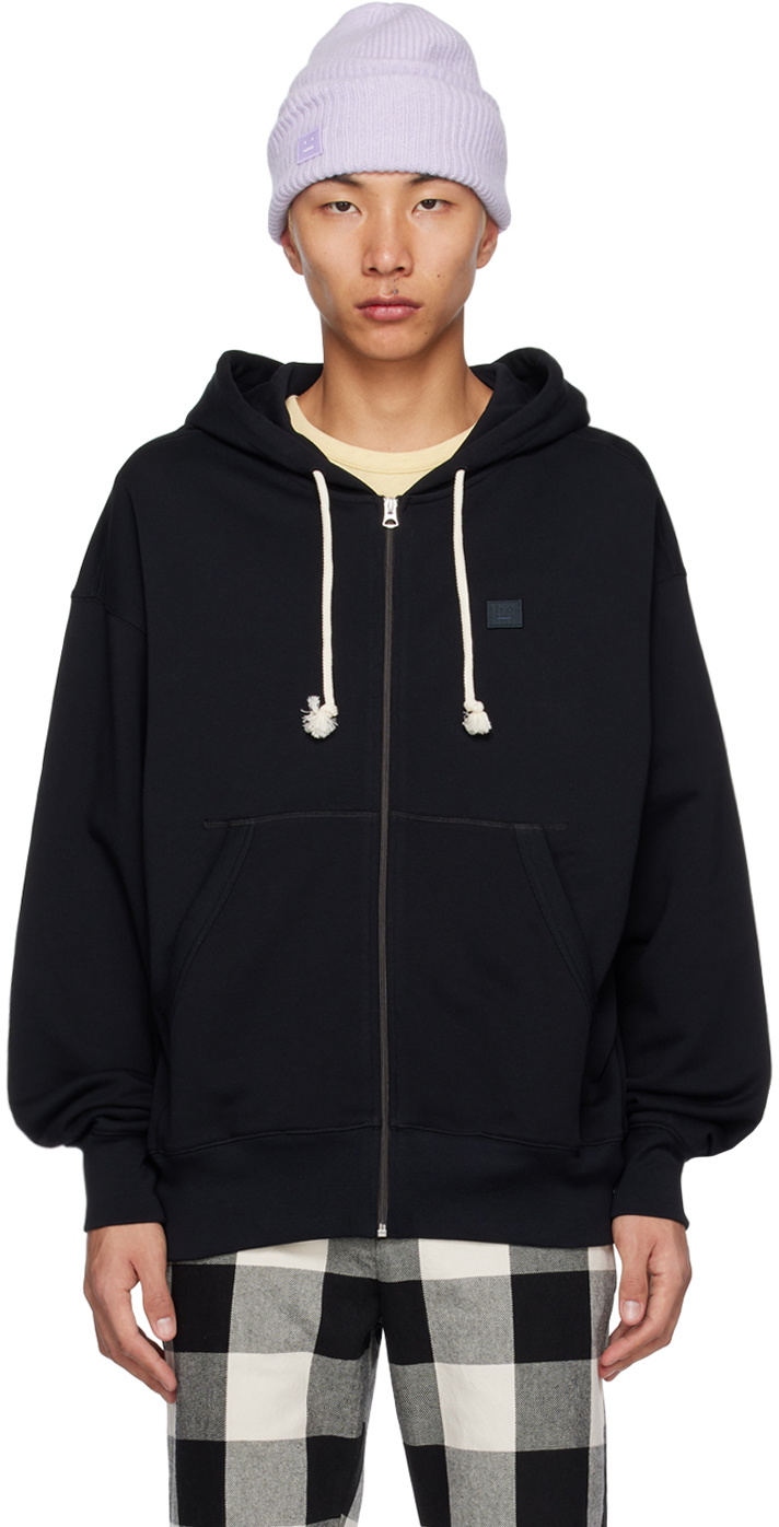 Acne Studios Black Patch Zip-Up Hoodie Acne Studios