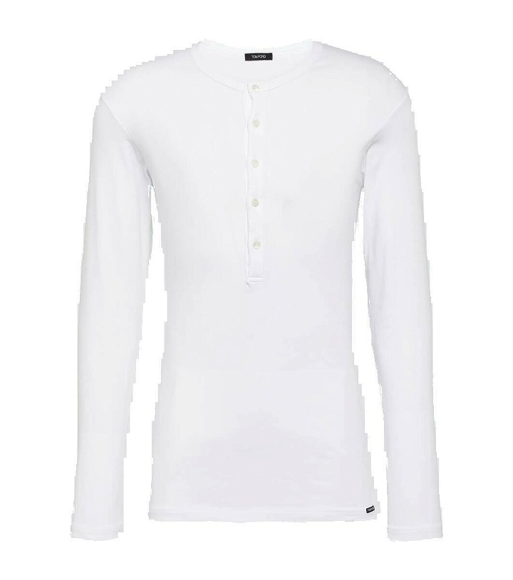 Photo: Tom Ford Cotton jersey Henley shirt