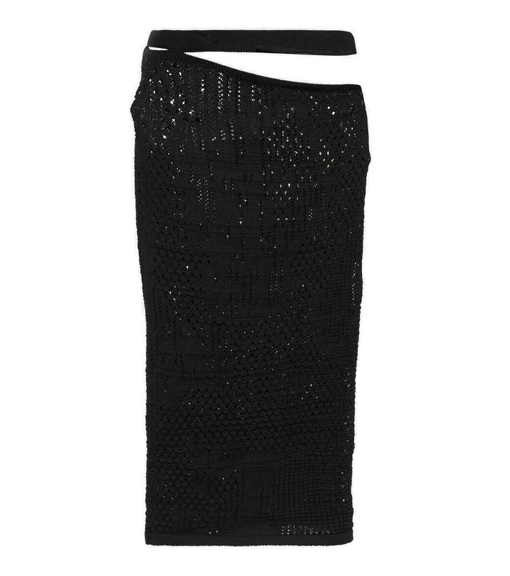 Photo: Roberta Einer Cutout cotton knit midi skirt