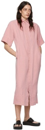 AURALEE Pink Washi Midi Dress