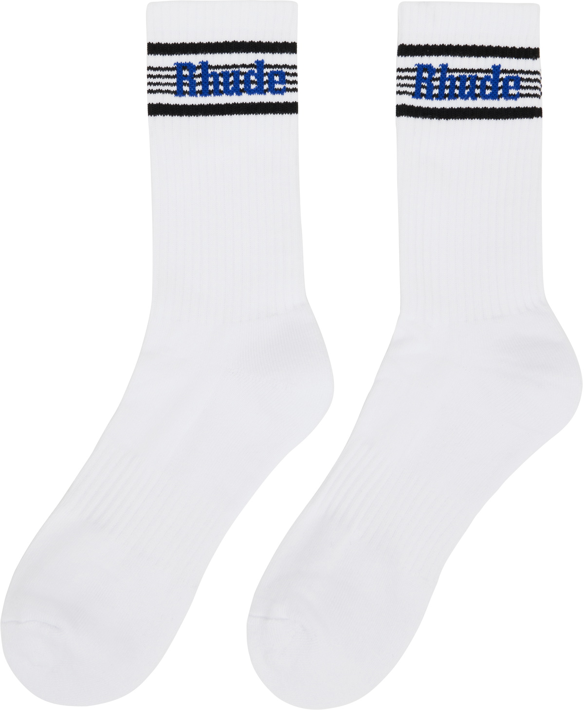 Rhude White Speed Stripe Socks