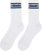Rhude White Speed Stripe Socks