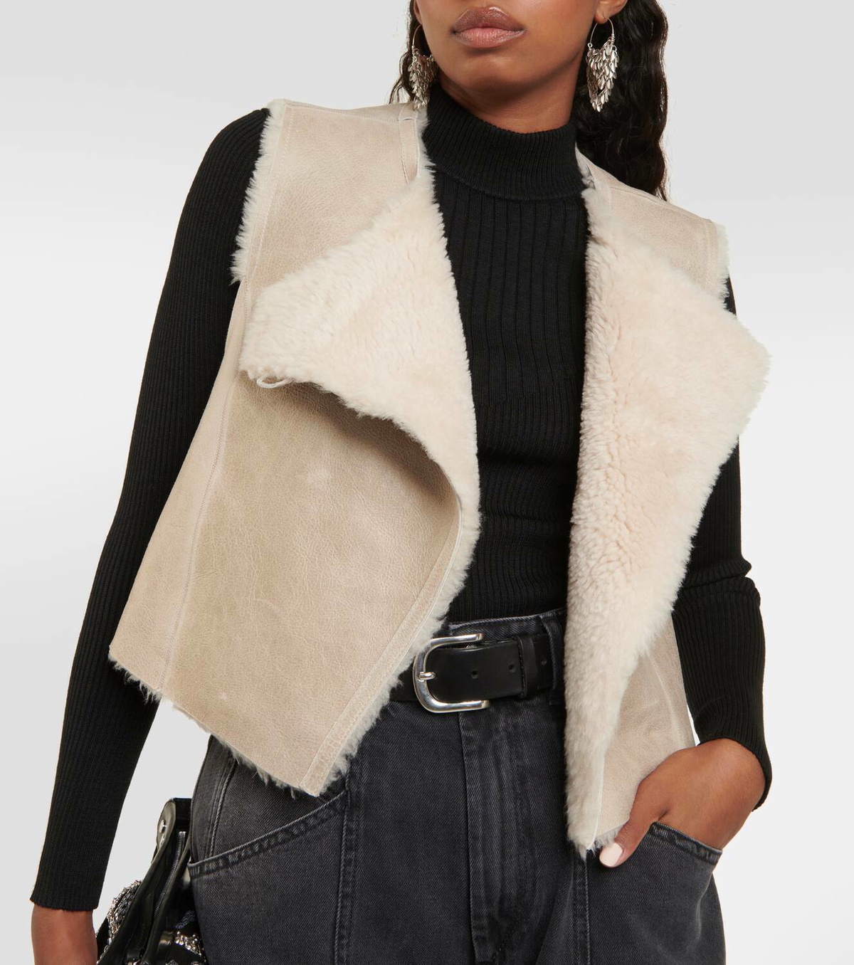 Isabel Marant(イザベルマラン)Edwina lamb shearling vest/Sale Isabel Marant Edwina Genuine Shearling Vest | Nordstrom