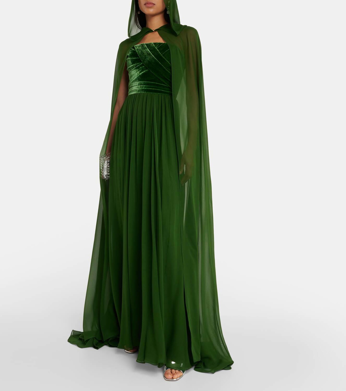 Elie Saab Strapless velvet and silk-blend gown Elie Saab