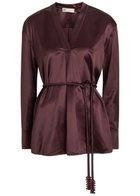 Tory Burch Belted Satin top Dark Red