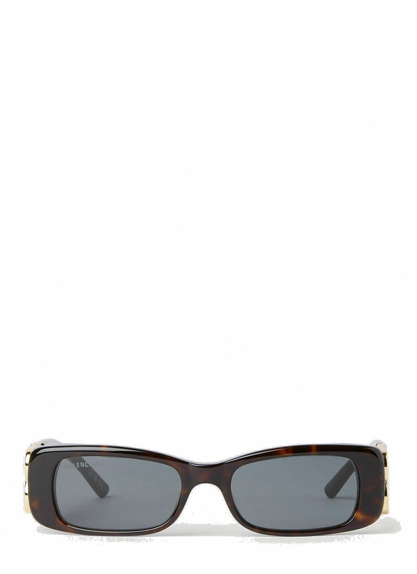 Photo: Balenciaga - Dynasty Rectangle Sunglasses in Brown