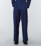 King & Tuckfield Pleated wide-leg denim pants
