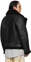 Acne Studios Black Aviator Shearling Jacket