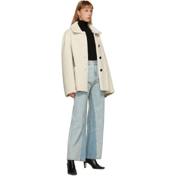 DRAE Reversible Off-White Faux-Shearling Jacket