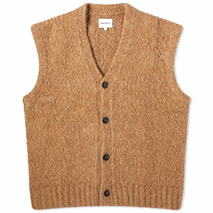 Photo: Norse Projects Men's August Flame Alpaca Cardigan Vest in Camel