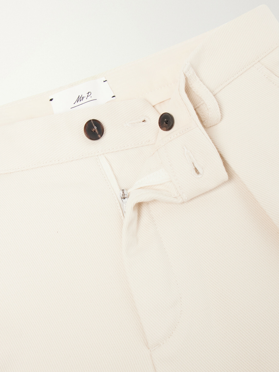 Mr P. - Tapered Pleated Cotton and Cashmere-Blend Trousers - Neutrals