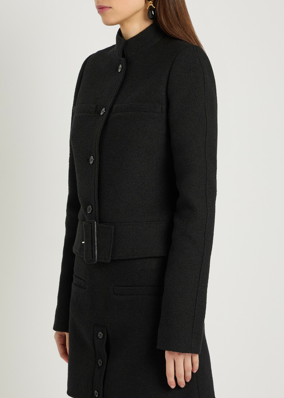 Courrèges Belted Tweed Jacket Black