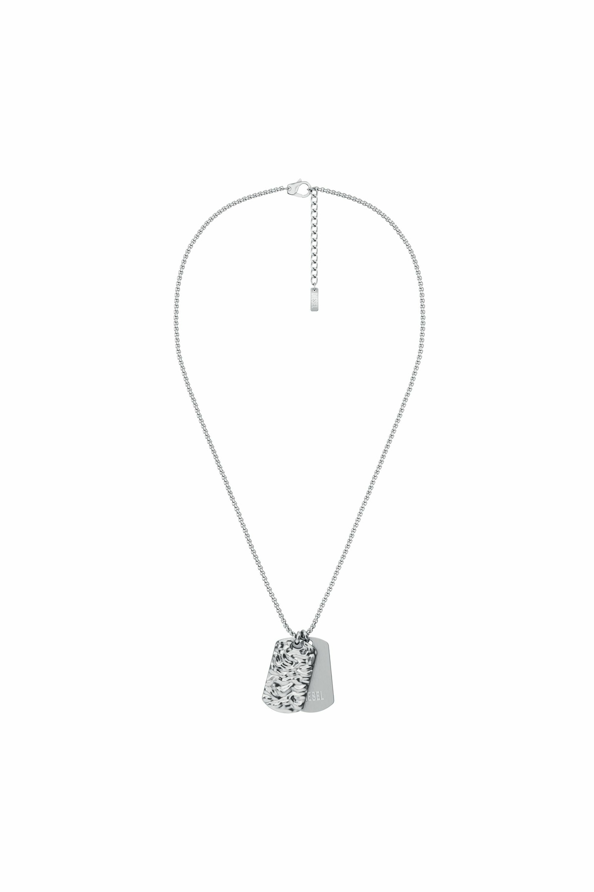 Diesel Stainless Steel Dog Tag Necklace - Necklaces - Unisex - Silver