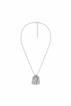 Diesel Stainless Steel Dog Tag Necklace - Necklaces - Unisex - Silver