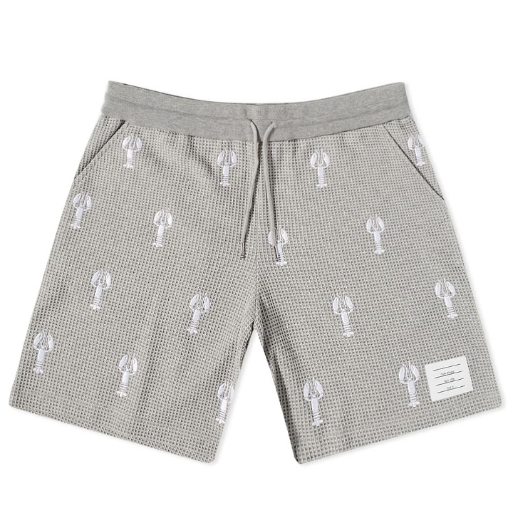 Photo: Thom Browne Men's Lobster Embroidery Sweat Short in Light Grey