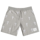 Thom Browne Men's Lobster Embroidery Sweat Short in Light Grey