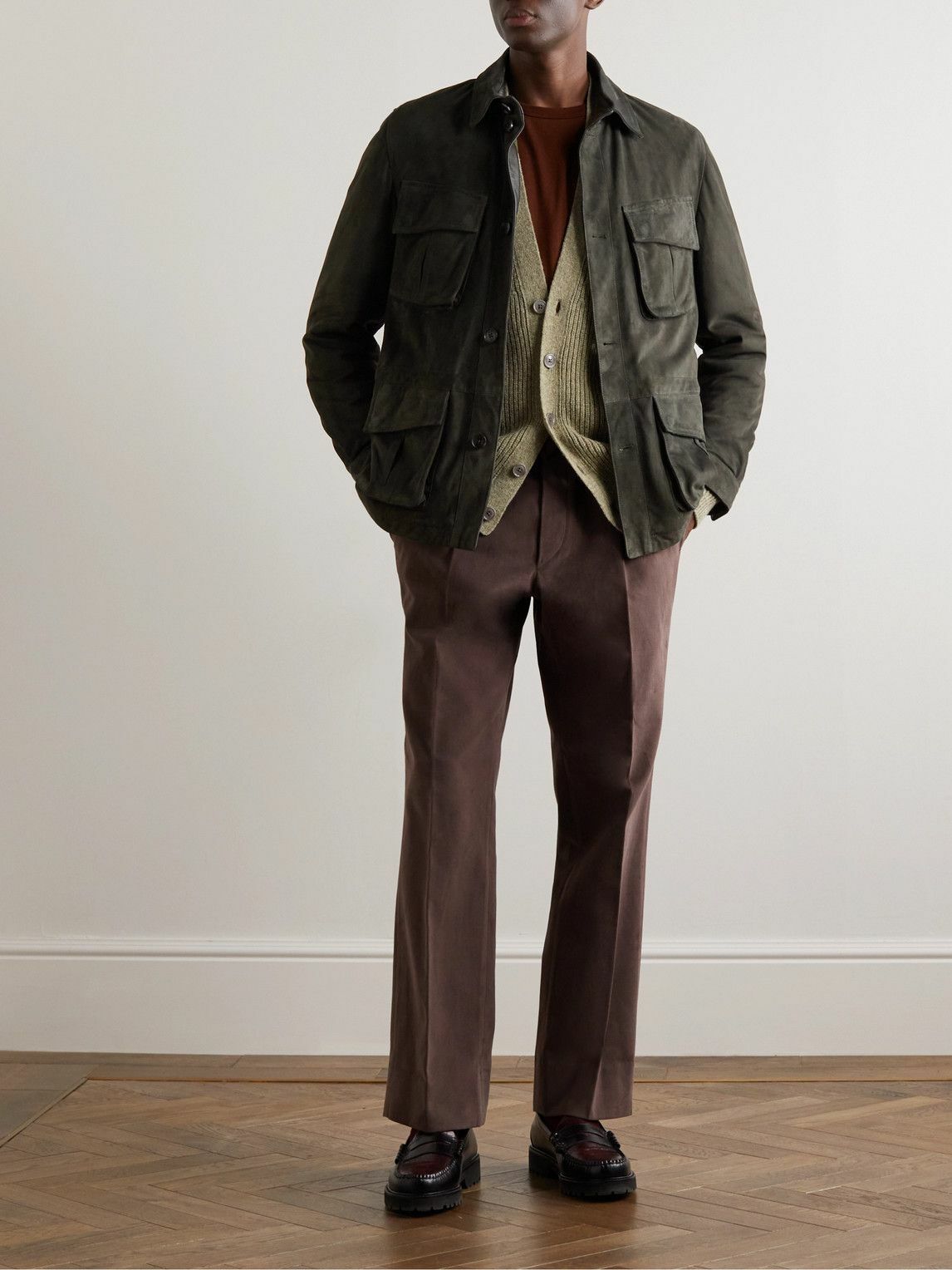 Baracuta Suede Overshirt Green Baracuta