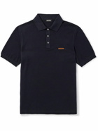 Zegna - Slim-Fit Cotton-Piqué Polo Shirt - Blue