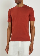 John Smedley Lorca Fine-knit Cotton T-shirt Red