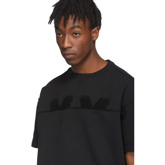 Maison Margiela: Black Embroidered T-Shirt