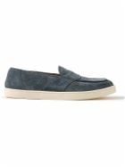 George Cleverley - Joey Suede Penny Loafers - Blue