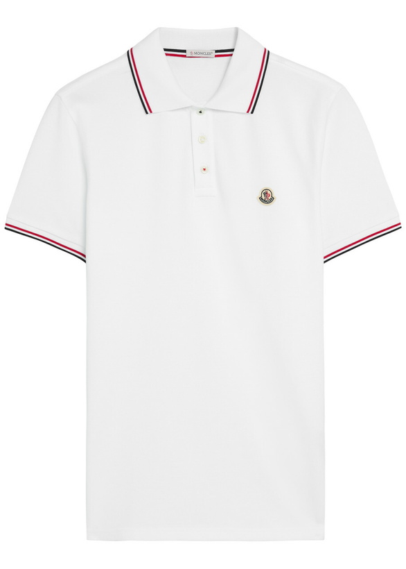 Photo: Moncler Logo-appliquéd Piqué Cotton Polo Shirt White
