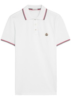 Moncler Logo-appliquéd Piqué Cotton Polo Shirt White