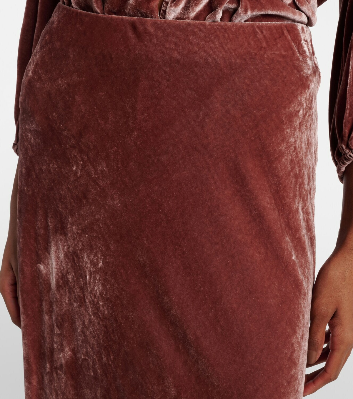 Velvet Felicity velvet midi skirt