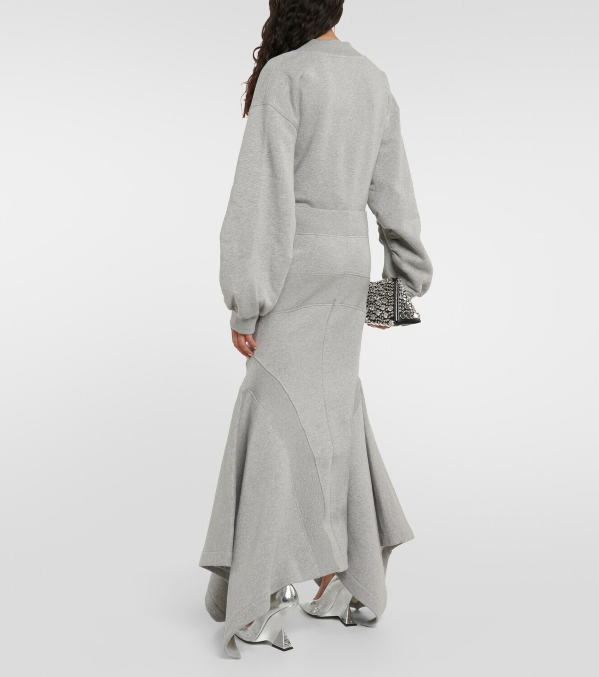 The Attico Cotton jersey asymmetrical maxi skirt The Attico