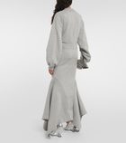 The Attico Cotton jersey asymmetrical maxi skirt