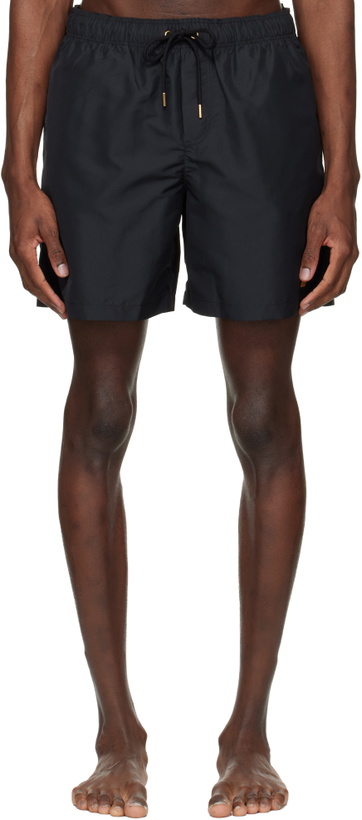 Photo: Versace Black Embroidered Swim Shorts