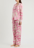 Desmond & Dempsey Loxodonta Printed Cotton Pyjama set Pink