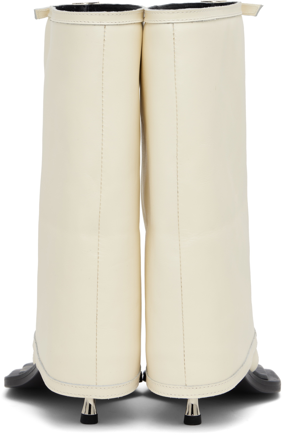 FIDAN NOVRUZOVA Off-White Kaia Stiletto Cropped Trouser Heeled Sandals