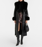 Self-Portrait Belted leather coat