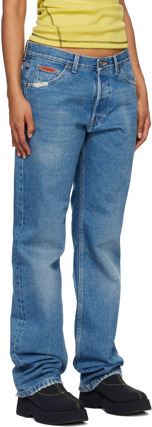 Martine Rose Blue Low-Rise Jeans