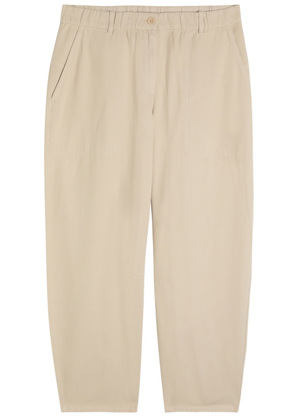 Photo: Eileen Fisher Barrel-leg Cotton Trousers Beige