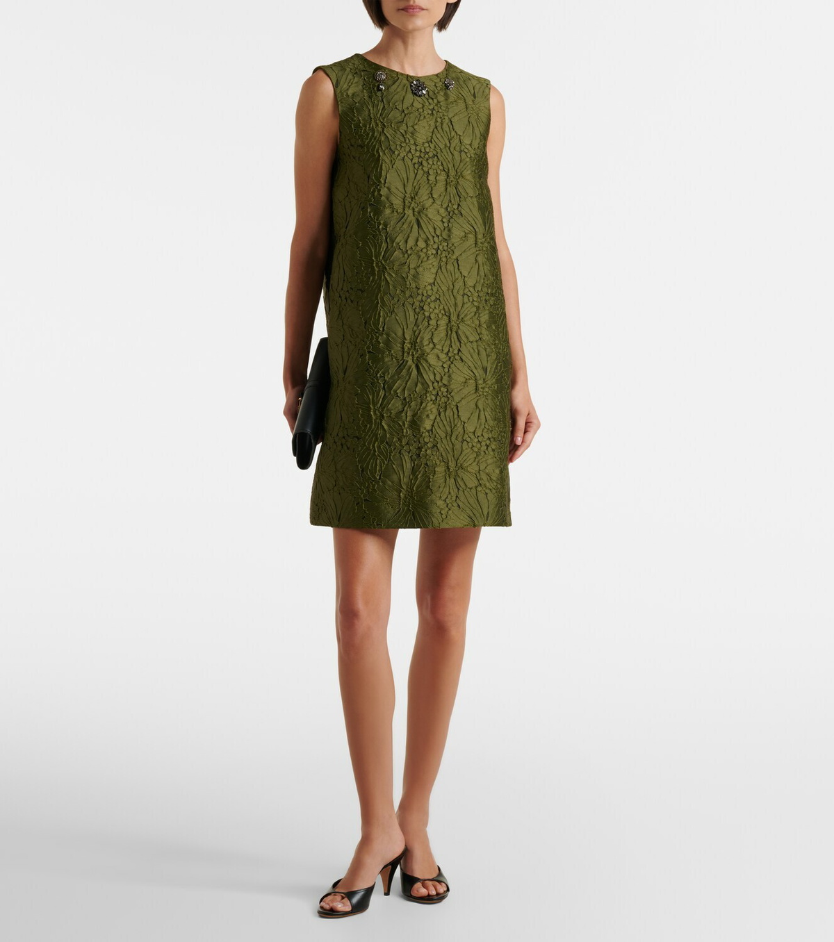 'S Max Mara Embellished floral jacquard minidress