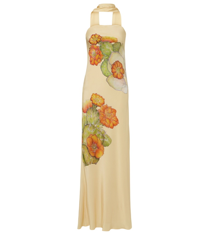 Photo: Rodarte Scarf-detail floral silk crêpe gown