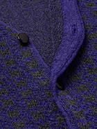 Needles - Herringbone Jacquard-Knit Cardigan - Purple