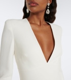 Elie Saab Feather-trimmed cady gown