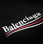 BALENCIAGA - Logo-Print Loopback Cotton-Jersey Hoodie - Black