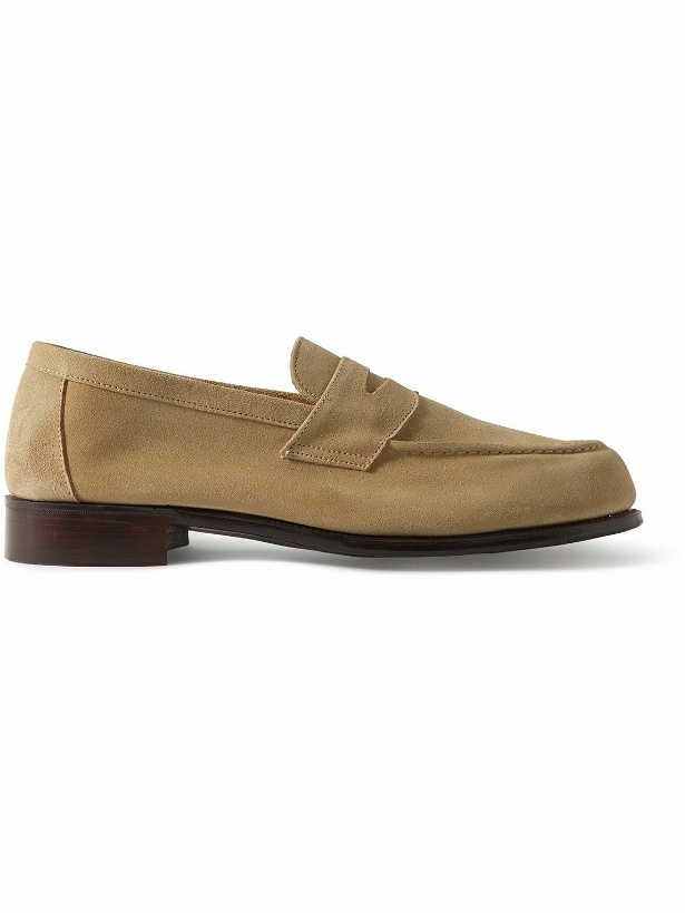 Photo: George Cleverley - Cannes Suede Penny Loafers - Neutrals