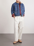 Human Made - Corduroy-Trimmed Logo-Embroidered Denim Jacket - Blue