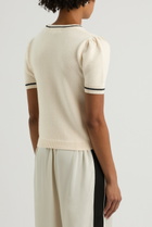 Frame Stripe-trim Cashmere T-shirt Cream