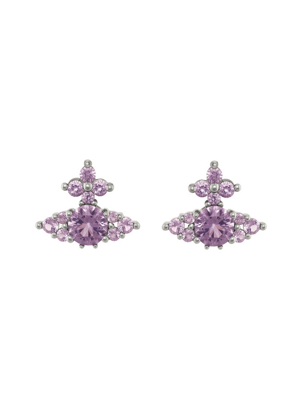 Photo: Vivienne Westwood Feodorita Crystal-embellished orb Stud Earrings - Purple - One Size