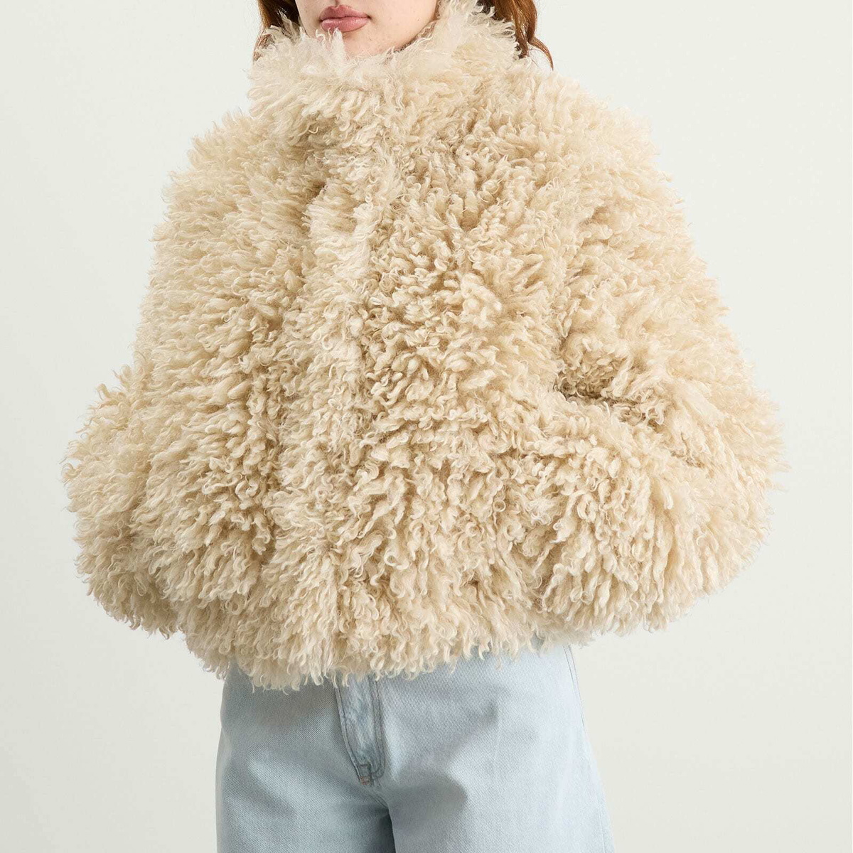 Samsøe Samsøe Women's Samedda Curly Bomber Jacket in Pumice Stone