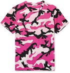 Valentino - Camouflage-Print Cotton-Jersey T-Shirt - Men - Pink