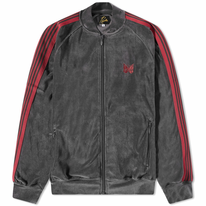 Photo: Needles Men's Velour Track Jacket in Charcoal