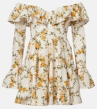 Agua by Agua Bendita Verso off-shoulder floral cotton minidress