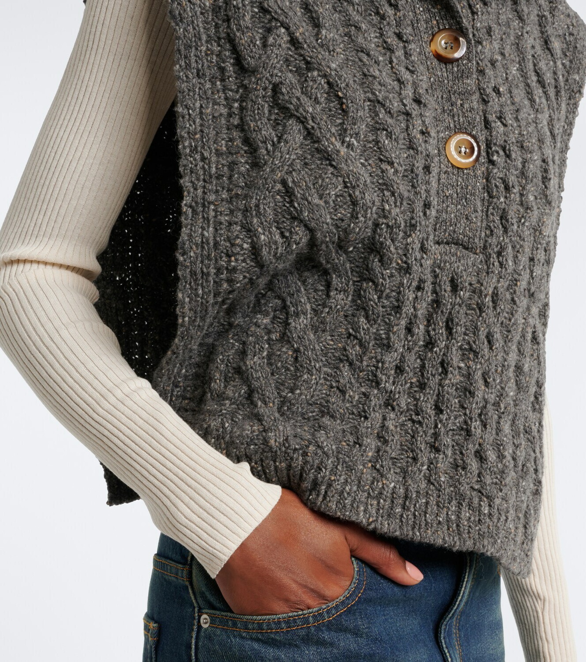 Isabel Marant Cable knit wool-blend sweater vest